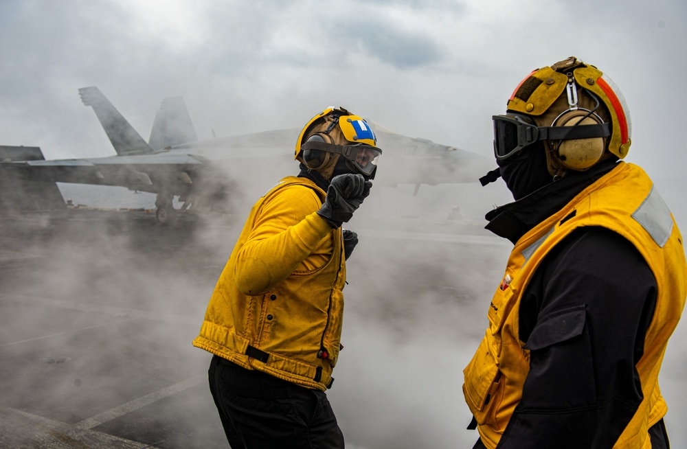 The Harry S. Truman Carrier Strike Group is on a scheduled deployment in the U.S. Sixth Fleet area of operations in support of naval operations to maintain maritime stability and security.