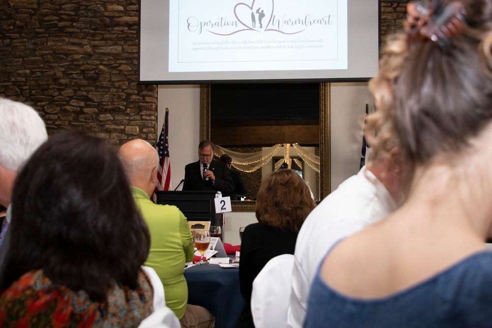 Col. Reilman serves up the Goodfellow update at a San Angelo Chamber of Commerce luncheon