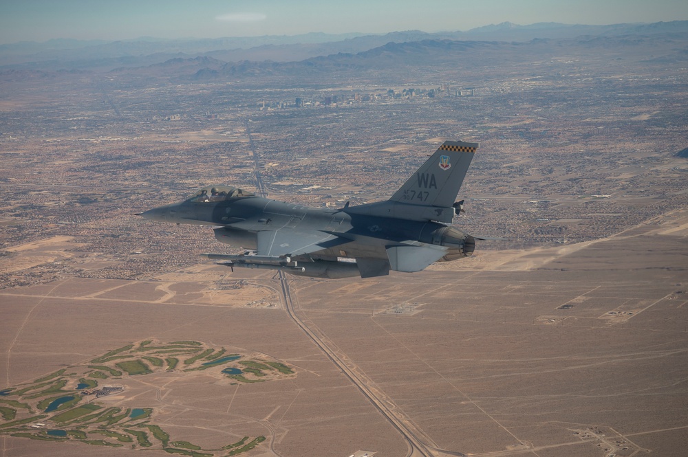 The 64th Aggressor Squadron performs routine training mission