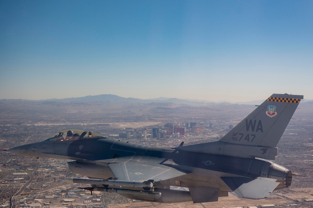 The 64th Aggressor Squadron performs routine training mission