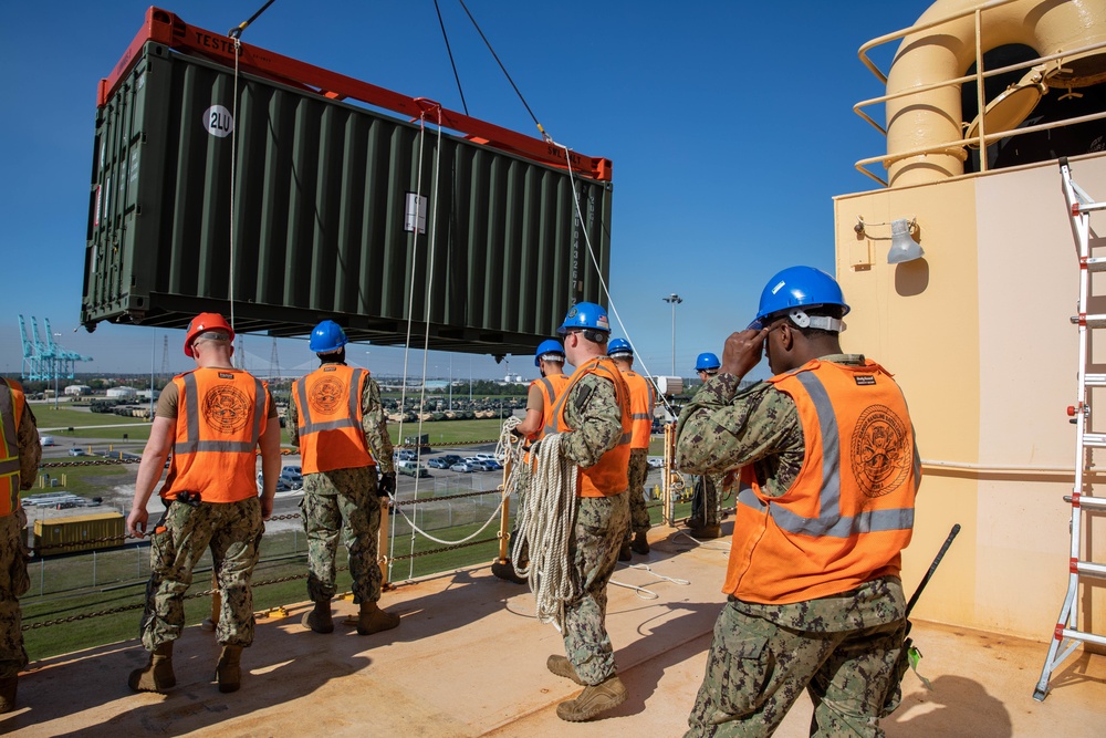 Atlantic Dragon | U.S. Navy Cargo Handling Battalion 1 and Navy Cargo Handling Battalion 5 support 3rd MLG exercise