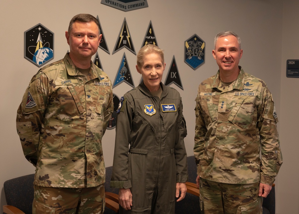 Major General Jeannie Leavitt visits Space Operations Command