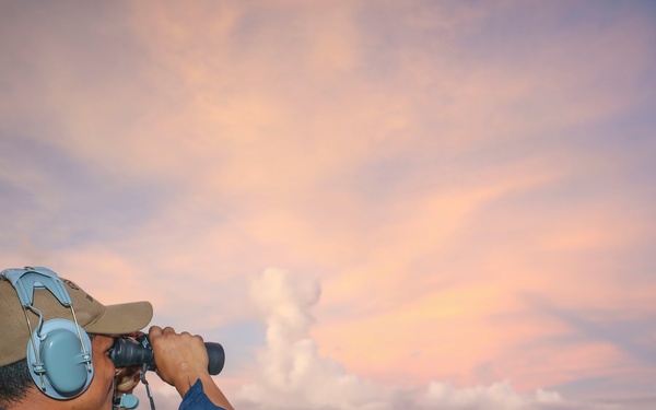 Boatswain's Mate Stands Lookout Watch