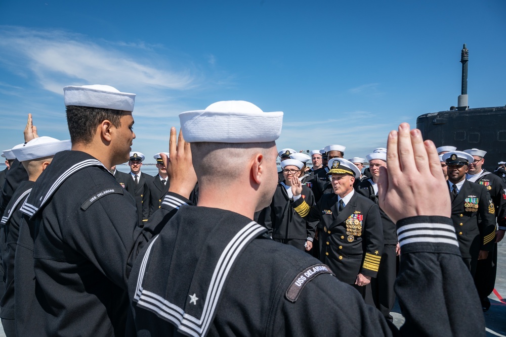 CNO Gilday attends USS Delaware Commissioning Ceremony