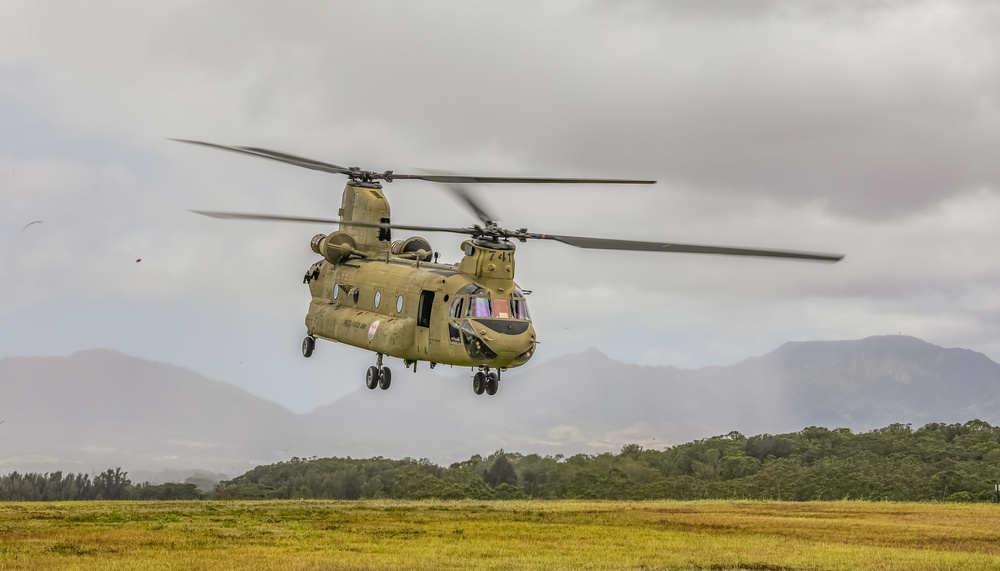 HIARNG aviation conducts sling load operations with field artillery