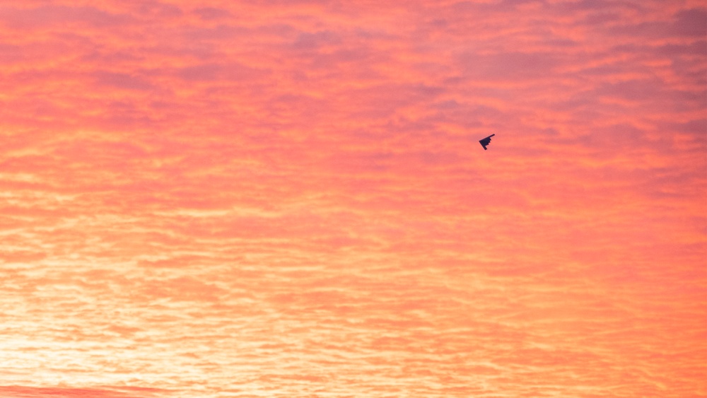 B-2 Spirit performs flyover during NFL playoff game