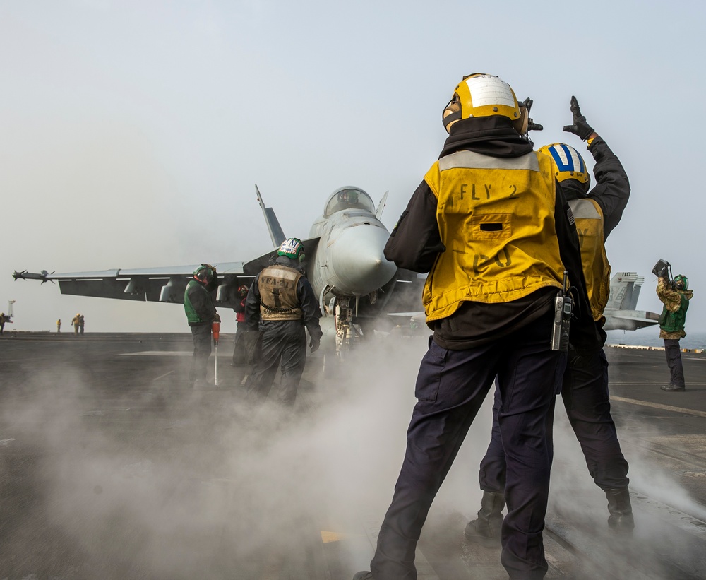 The Harry S. Truman Carrier Strike Group is on a scheduled deployment in the U.S. Sixth Fleet area of operations in support of naval operations to maintain maritime stability and security.
