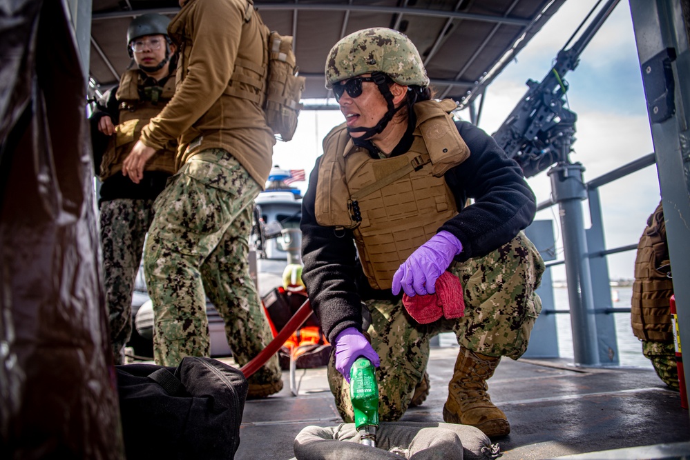 MSRON11 Conducts Underway Drills during MESF Boat University Advance-Course held onboard NSW Seal Beach