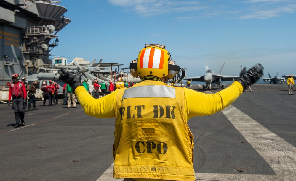 The Harry S. Truman Carrier Strike Group is on a scheduled deployment in the U.S. Sixth Fleet area of operations in support of naval operations to maintain maritime stability and security.