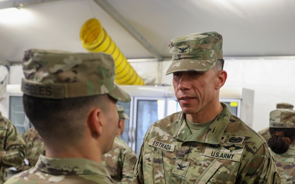 Transportation troops receive their patches in Zagan, Poland.