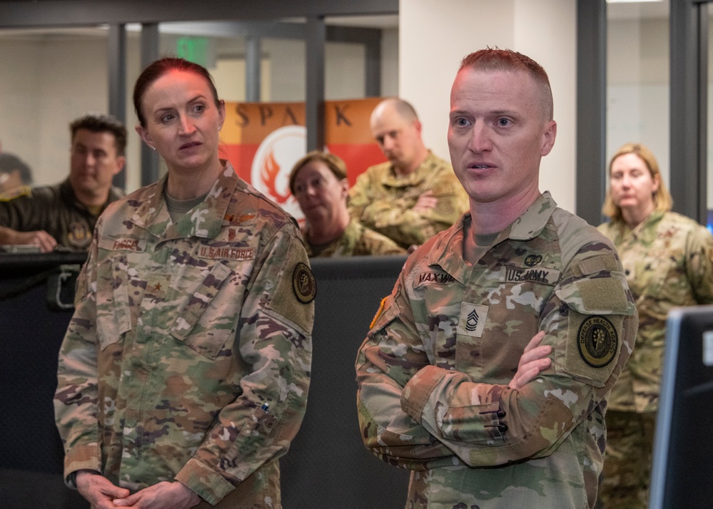 Brig Gen Fligge visits Travis AFB