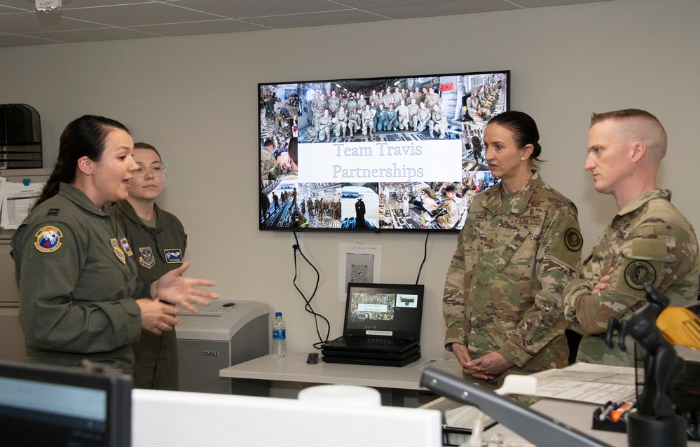 Brig Gen Fligge visits Travis AFB