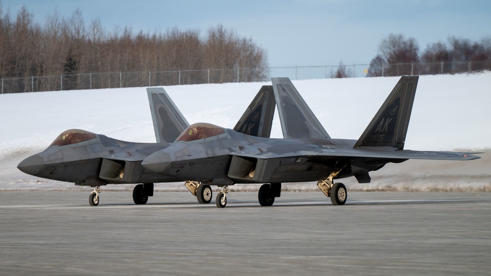 90th Fighter Squadron launches F-22s for ACE-Focused PF 22-4