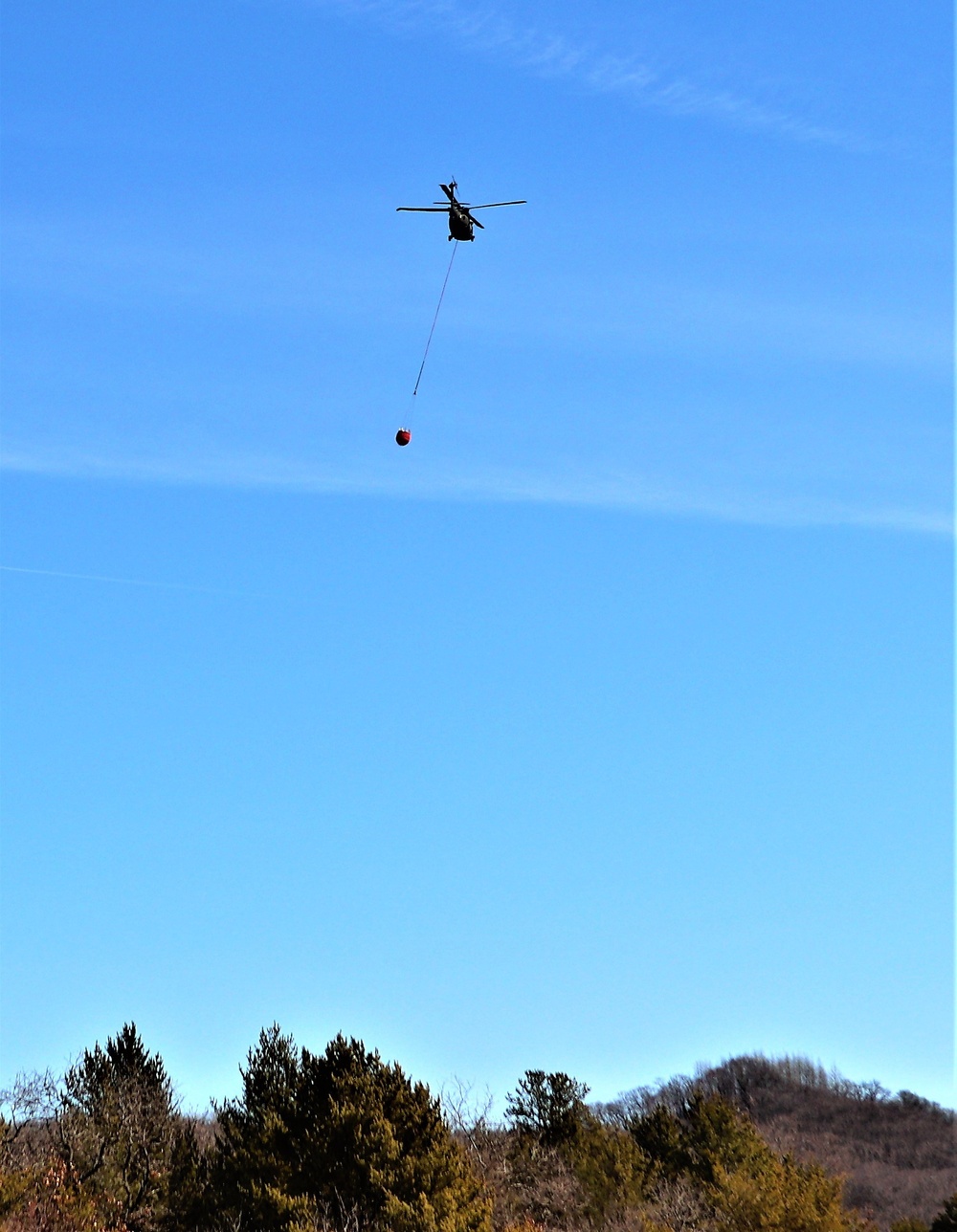 Federal, state agencies partner for fire-suppression training with UH-60 Black Hawks at Fort McCoy