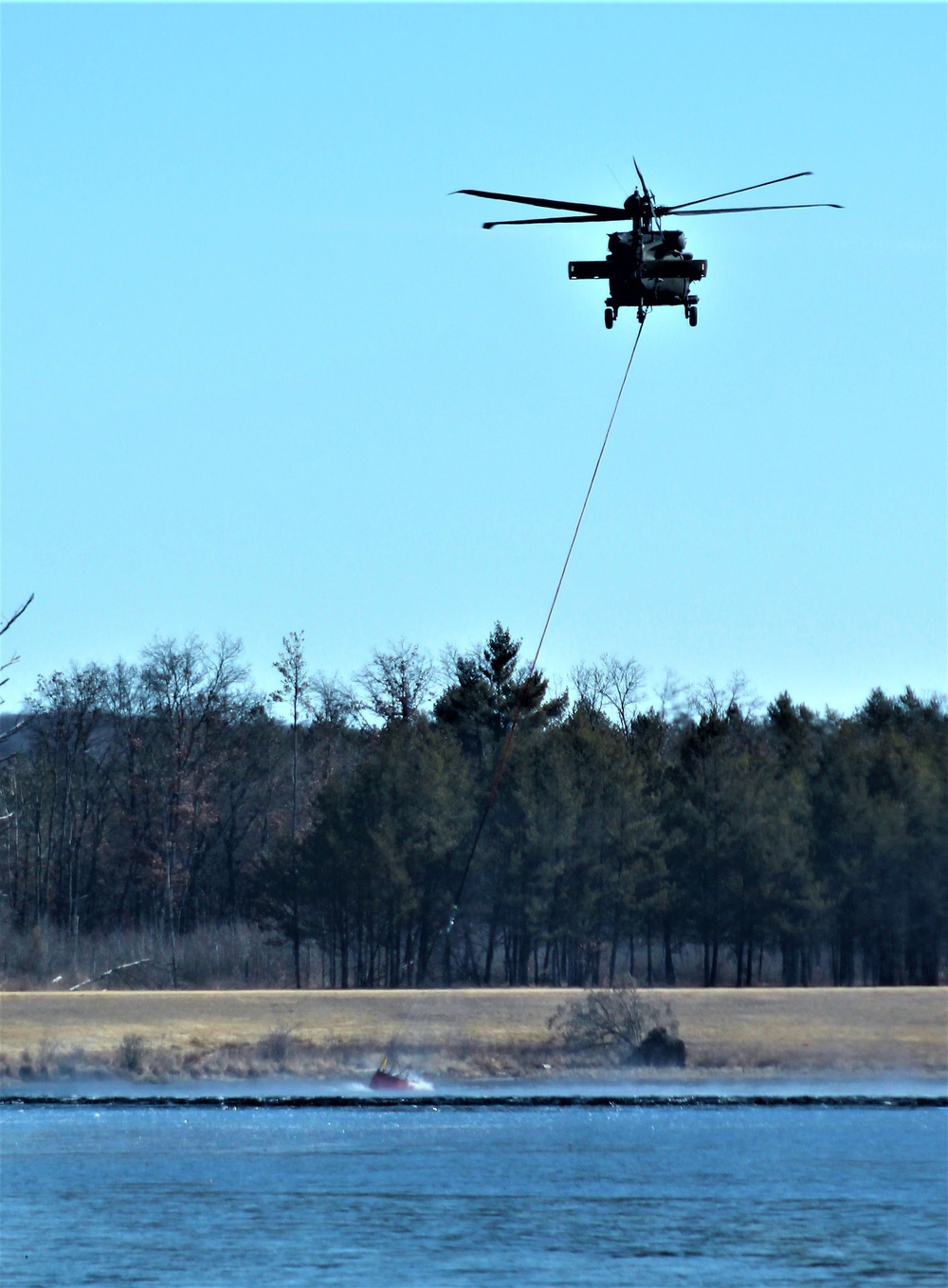 Federal, state agencies partner for fire-suppression training with UH-60 Black Hawks at Fort McCoy