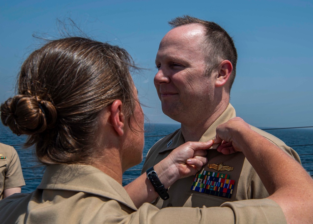 Gridley conducts a promotion ceremony