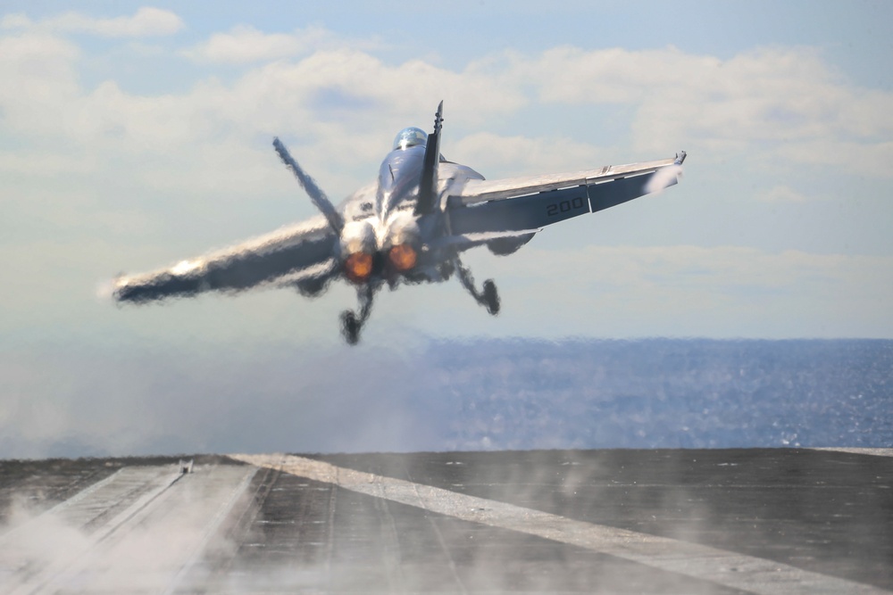 Abraham Lincoln holds a change of command in-flight ceremony for CVW-9