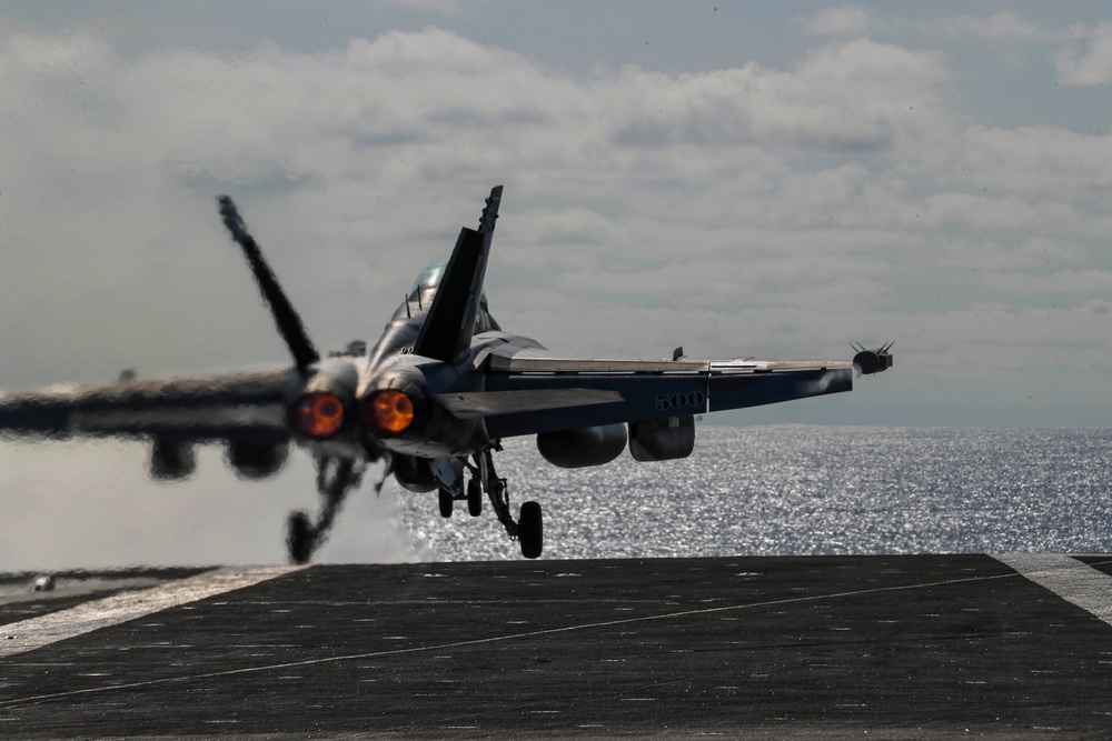 Abraham Lincoln holds a change of command in-flight ceremony for CVW-9
