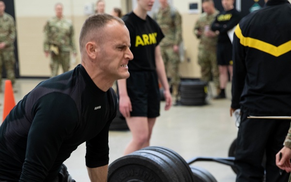 Kosovo Force Member competes in ACFT during BWC