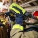 USS Ross Sailors hold main space fire drill