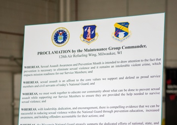 128 ARW MAINTENANCE GROUP SIGNS SEXUAL ASSAULT AWARENESS AND PREVENTION PROCLAMATION 2022
