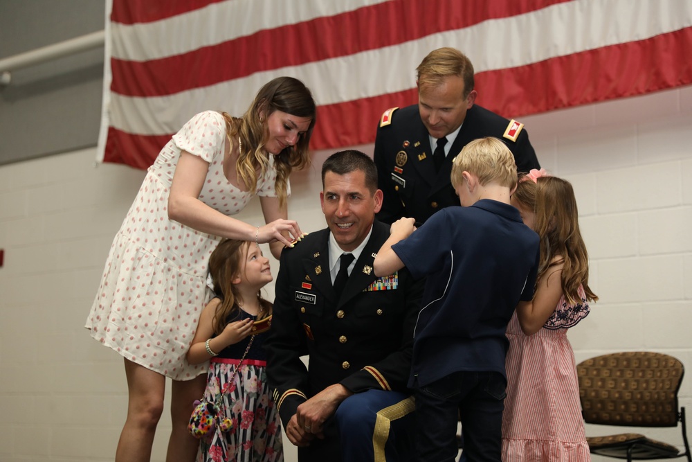 Maj. Barrett Alexander promotes to the rank of lieutenant colonel