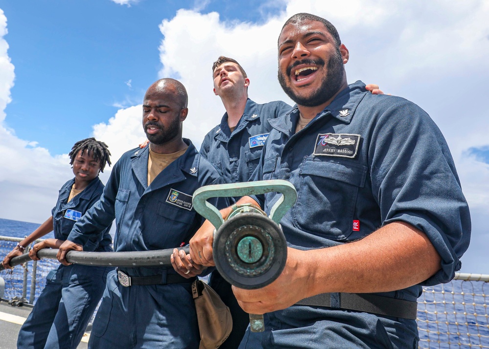 Fire Drill Aboard USS Higgins