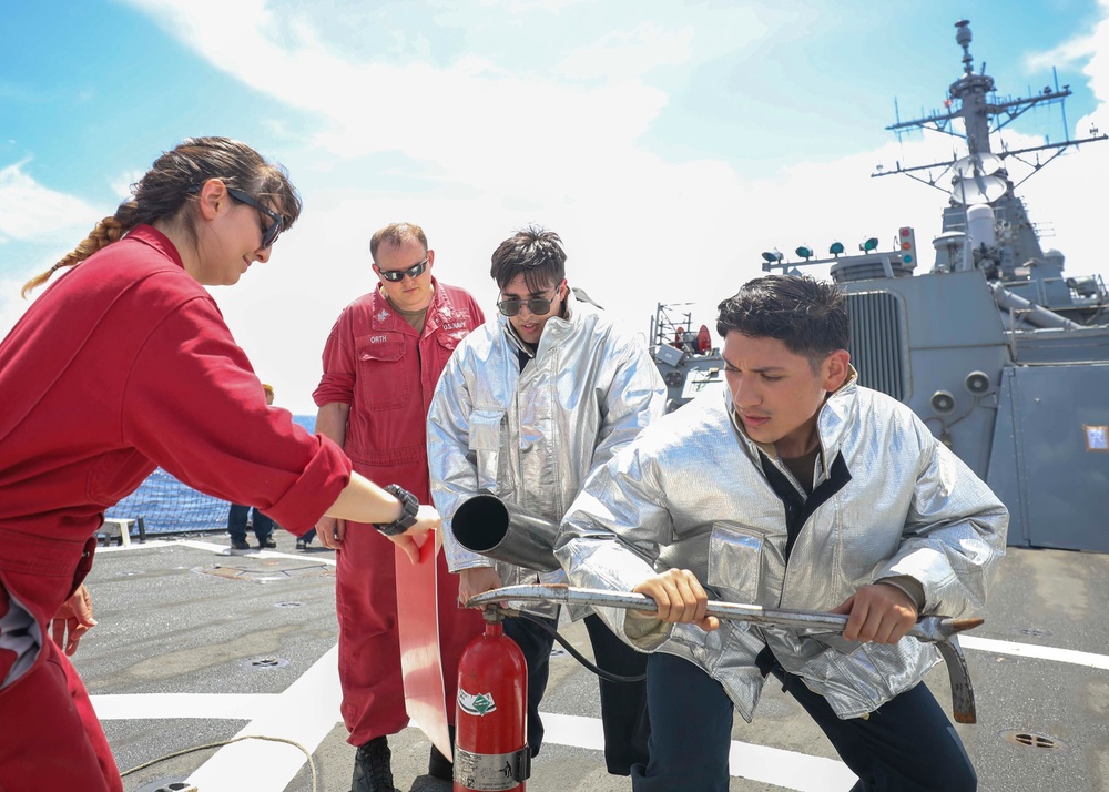 Fire Drill Aboard USS Higgins