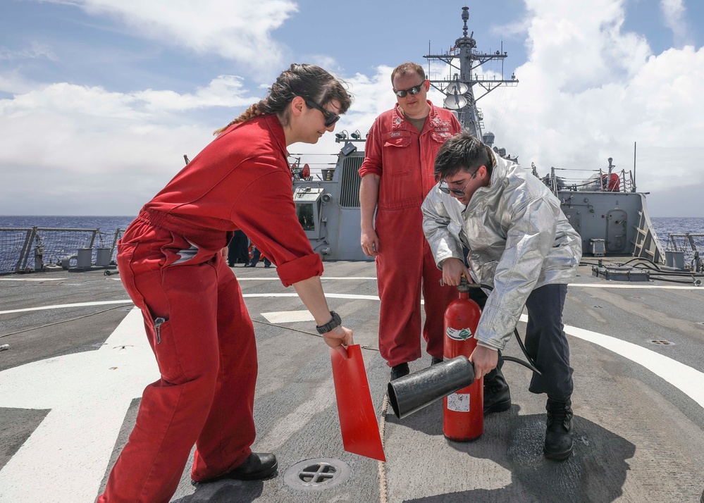 Fire Drill Aboard USS Higgins
