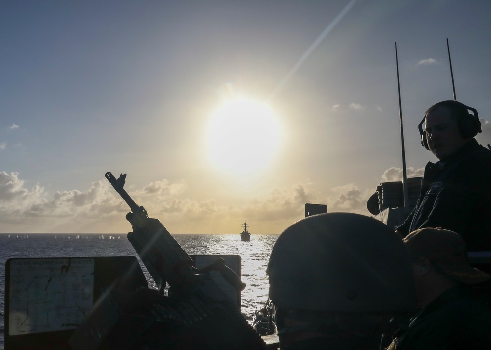 USS Milius Fires At Simulated Target