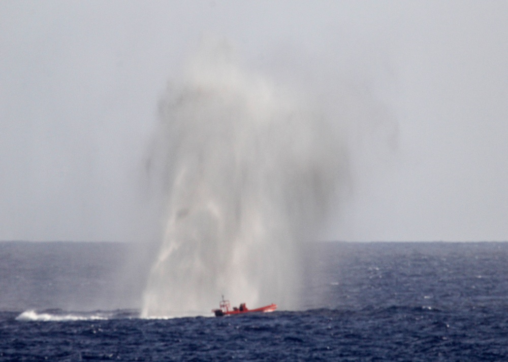 USS Higgins Fires At Simulated Target