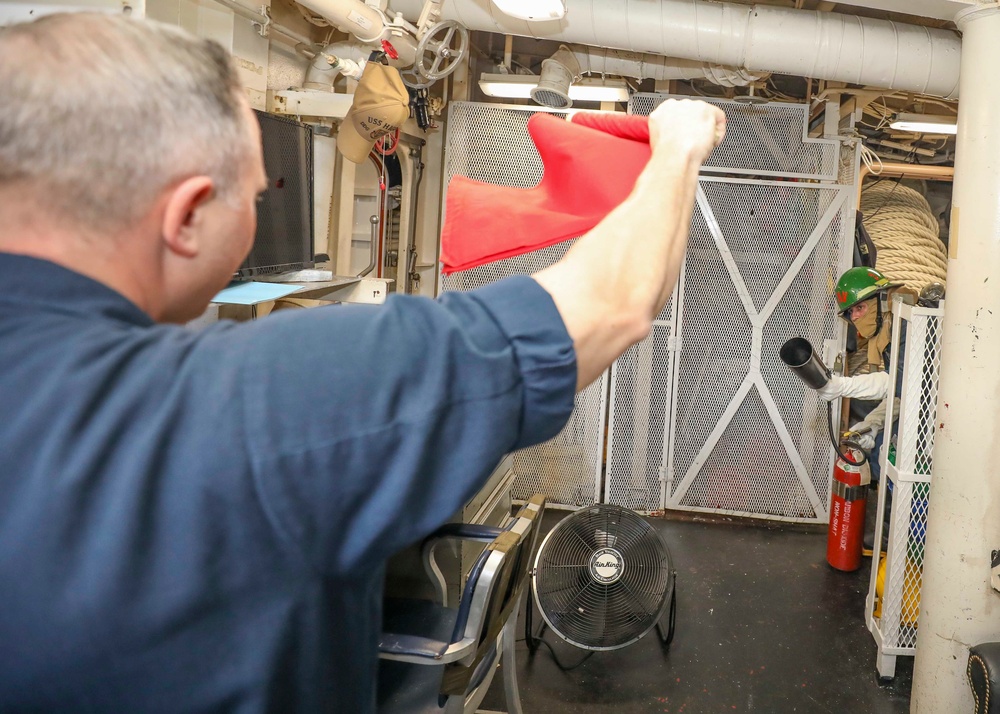 Fire Drill Aboard USS Higgins