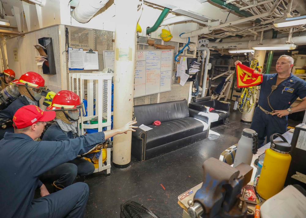 Fire Drill Aboard USS Higgins
