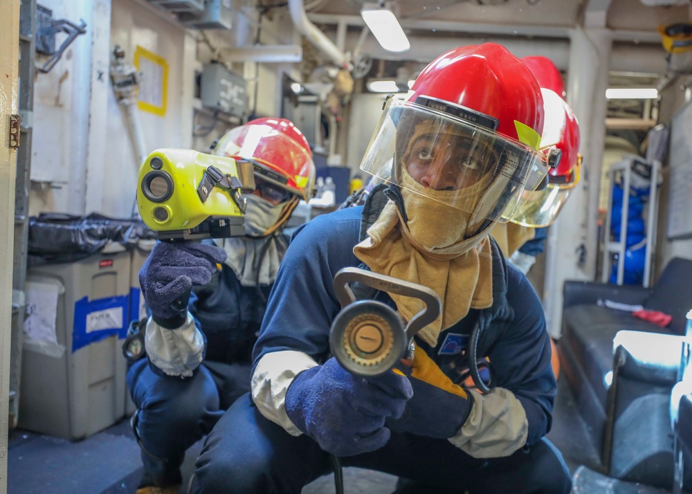 Fire Drill Aboard USS Higgins