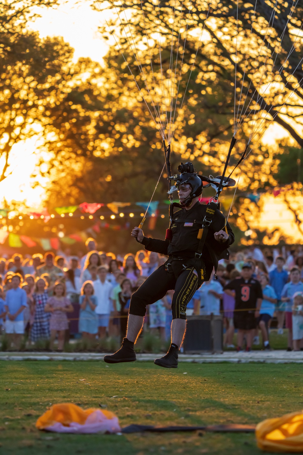 The Army Parachute Team jumps for Fiesta