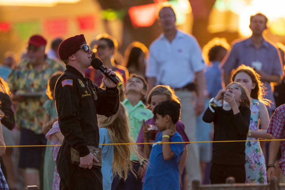 The Army Parachute Team jumps for Fiesta