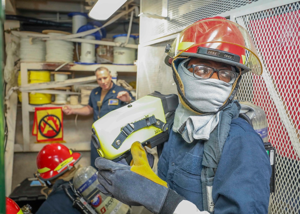 Fire Drill Aboard USS Higgins