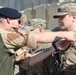 Soldiers receive the Norwegian foot march badge and certificate