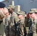 Soldiers receive the Norwegian foot march badge and certificate