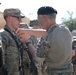 Soldiers receive the Norwegian foot march badge and certificate