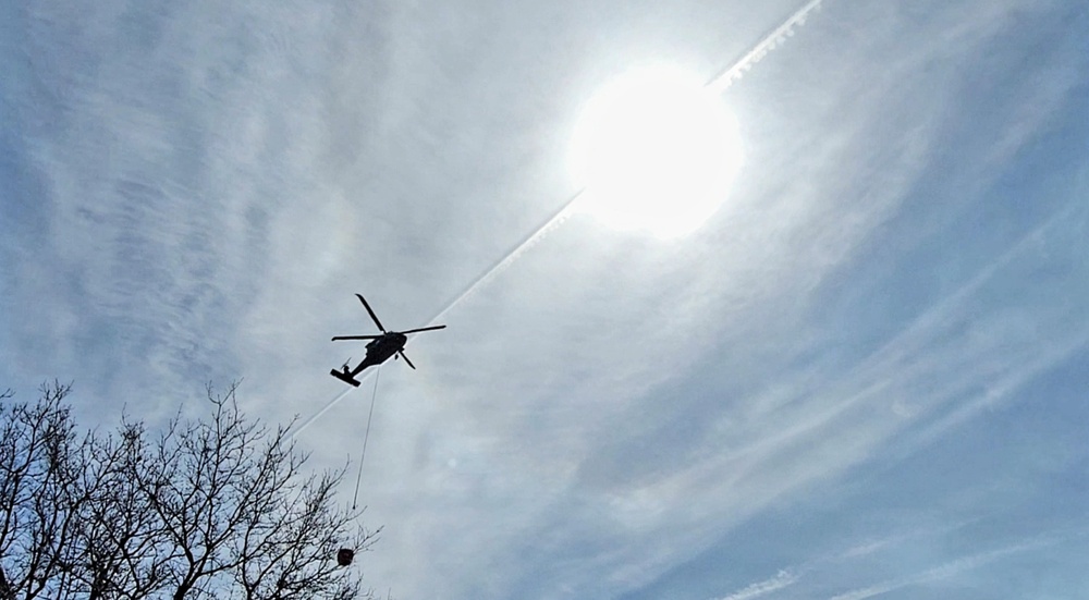 Federal, state agencies partner for fire-suppression training with UH-60 Black Hawks at Fort McCoy