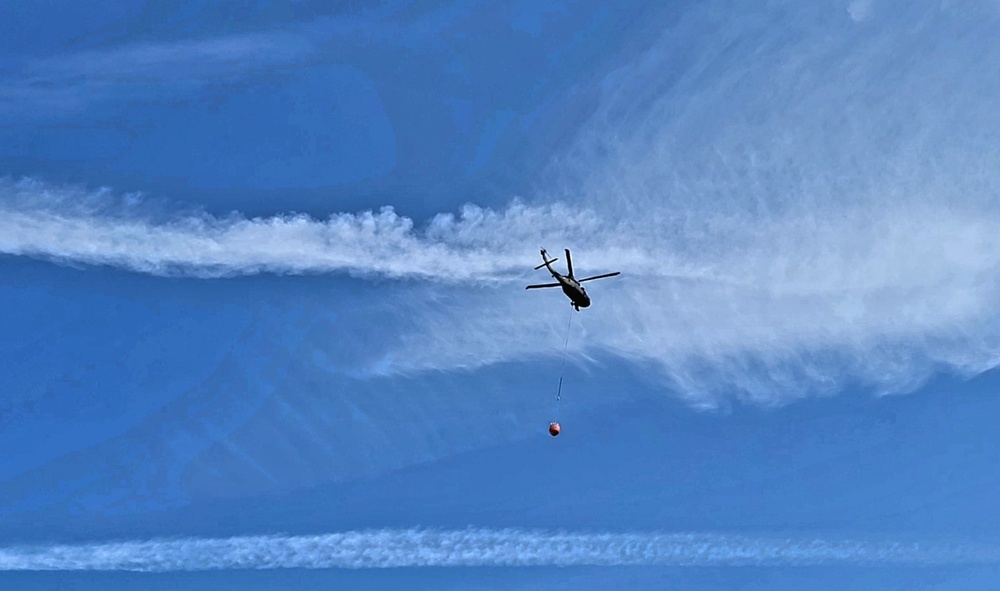 Federal, state agencies partner for fire-suppression training with UH-60 Black Hawks at Fort McCoy