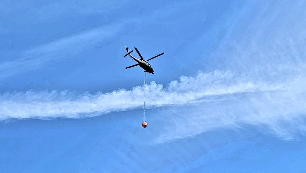 Federal, state agencies partner for fire-suppression training with UH-60 Black Hawks at Fort McCoy