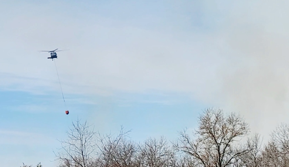 Federal, state agencies partner for fire-suppression training with UH-60 Black Hawks at Fort McCoy