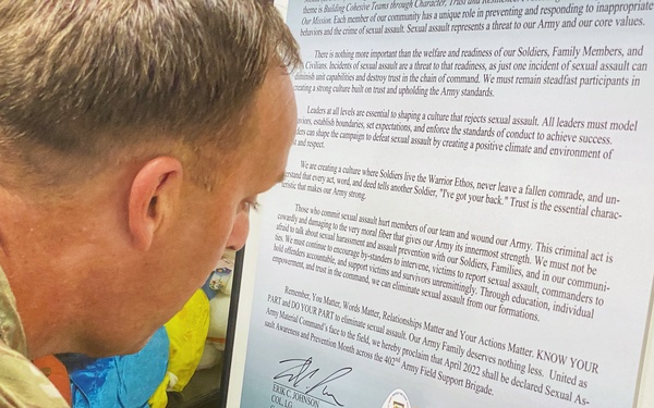 402nd AFSB reaffirms commitment to preventing sexual assault and sexual harassment