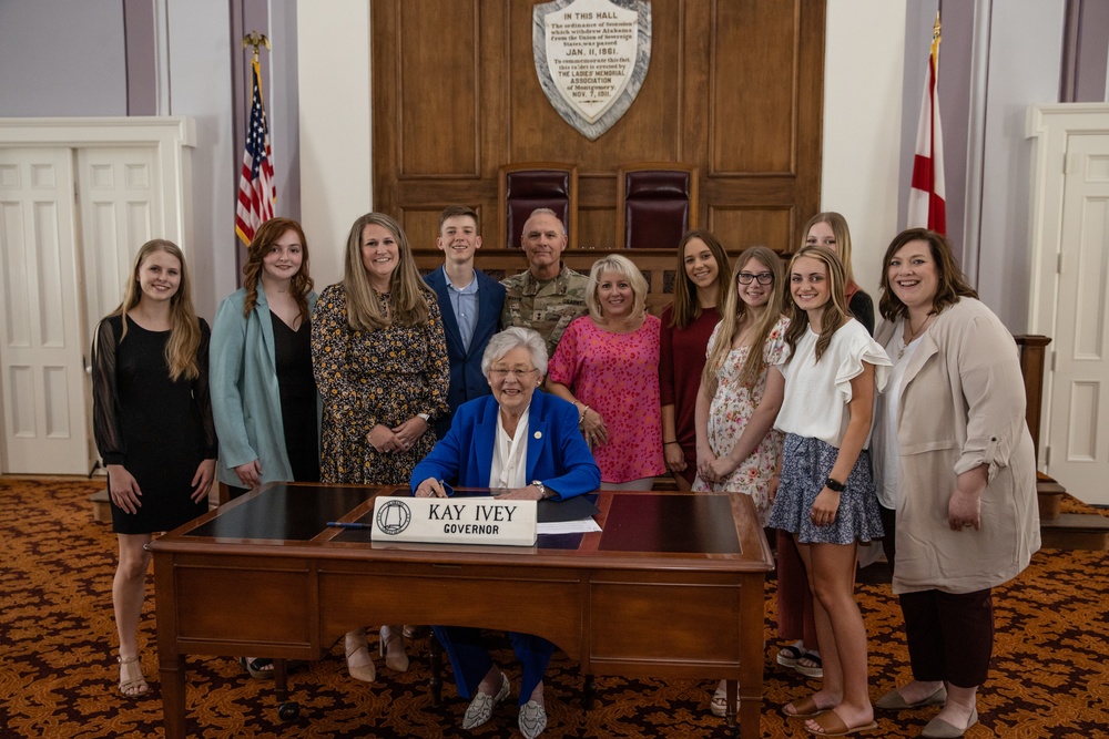 Kay Ivey, Alabama Governor signed a proclamation declaring April the Month of the Military Child