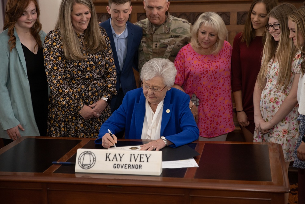 Kay Ivey, Alabama Governor signed a proclamation declaring April the Month of the Military Child