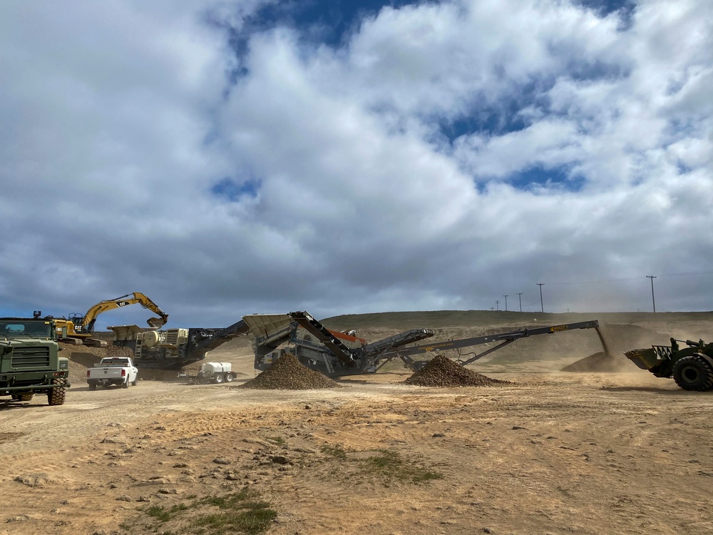 Reyes Construction Inc. begin rock crushing operations with NMCB THREE.
