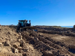 NMCB THREE and ACB 1 Seabees clear ordinance pad on San Clemente Island.