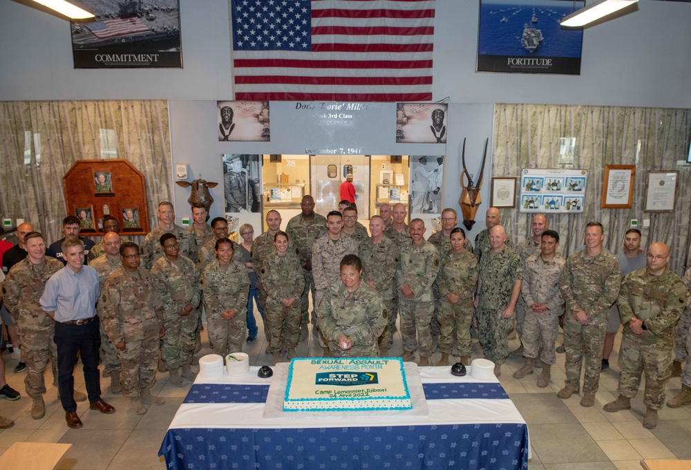 Sexual Assault Awareness and Prevention Month Cake Cutting, Camp Lemonnier